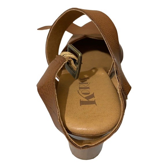 Korks Abloom Strappy Studded Clog Platform Slingback Sandals Brown Faux Leather - Picture 8 of 15